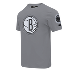 NBA BROOKLYN NETS DIY PICK STITCH T-SHIRT EN JERSEY SIMPLE POUR HOMME (GRIS)