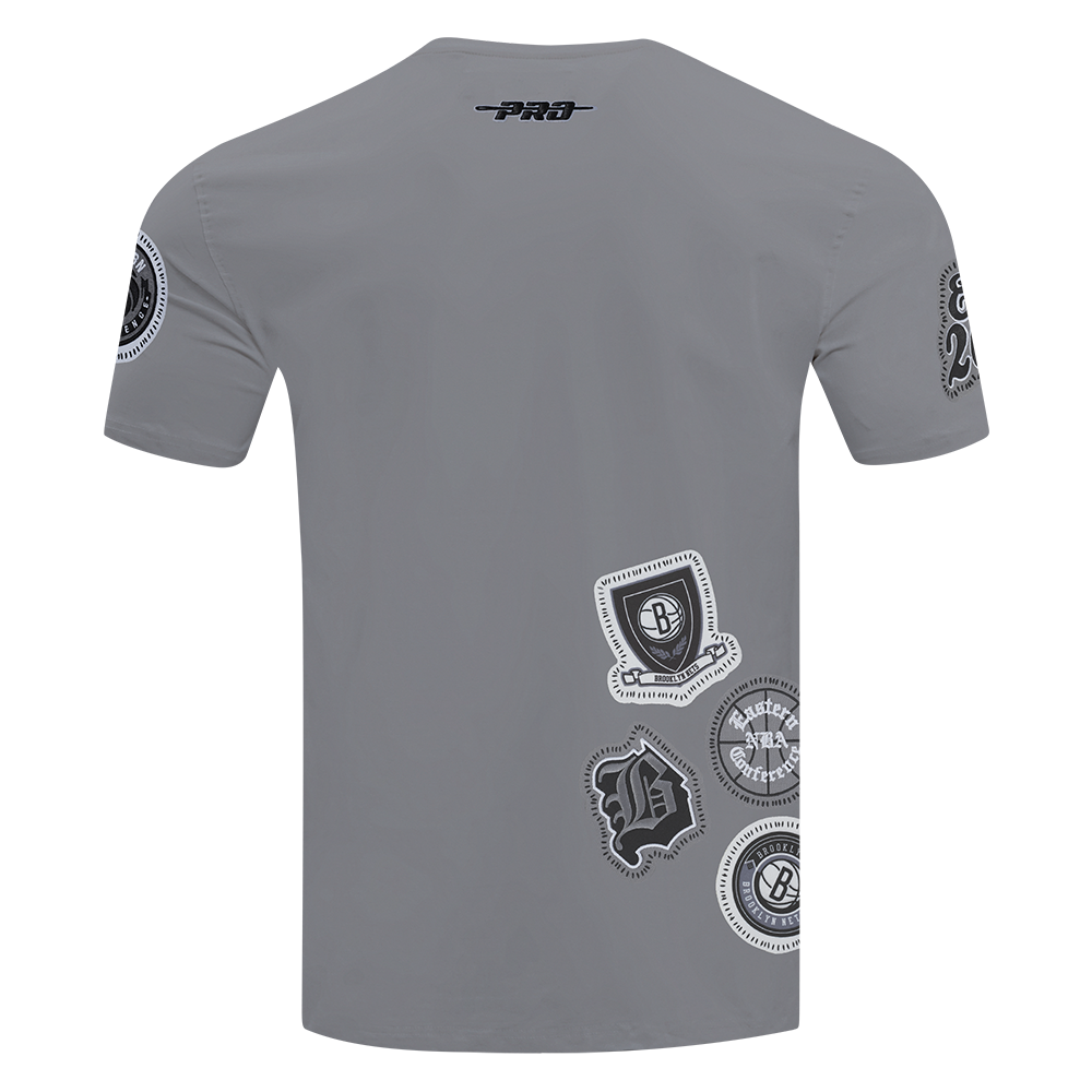NBA BROOKLYN NETS DIY PICK STITCH T-SHIRT EN JERSEY SIMPLE POUR HOMME (GRIS)