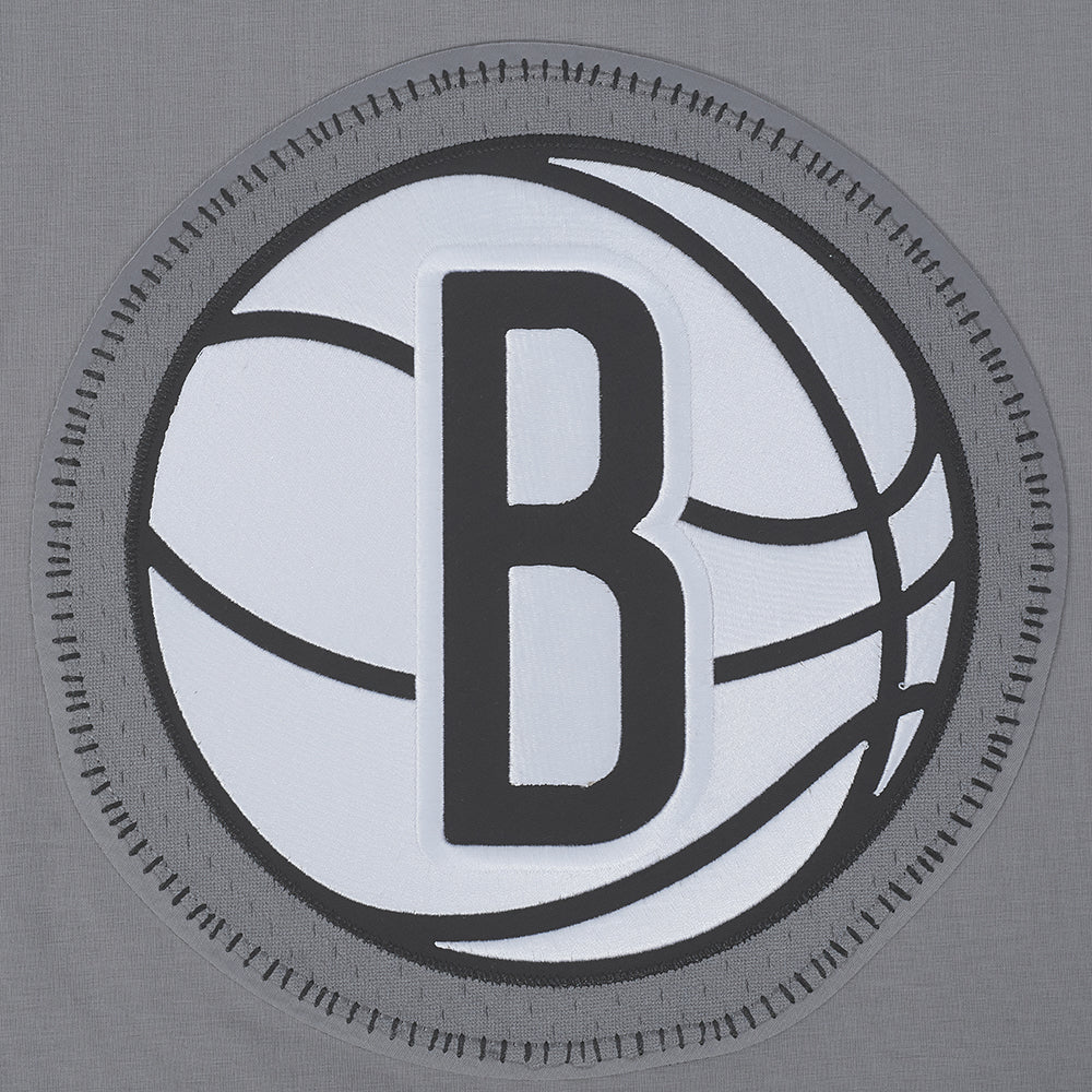 NBA BROOKLYN NETS DIY PICK STITCH T-SHIRT EN JERSEY SIMPLE POUR HOMME (GRIS)