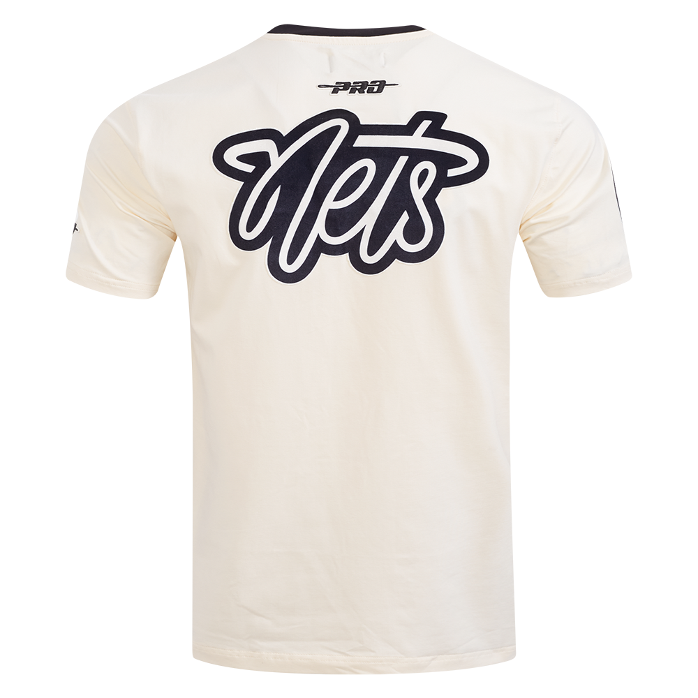 NBA BROOKLYN NETS RETRO CASCADE MEN'S RINGER TEE (EGGSHELL/ BLACK)