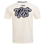 NBA BROOKLYN NETS RETRO CASCADE MEN'S RINGER TEE (EGGSHELL/ BLACK)