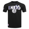 NBA BROOKLYN NETS RETRO ELEVATION MEN'S SINGLE JERSEY TEE (BLACK)
