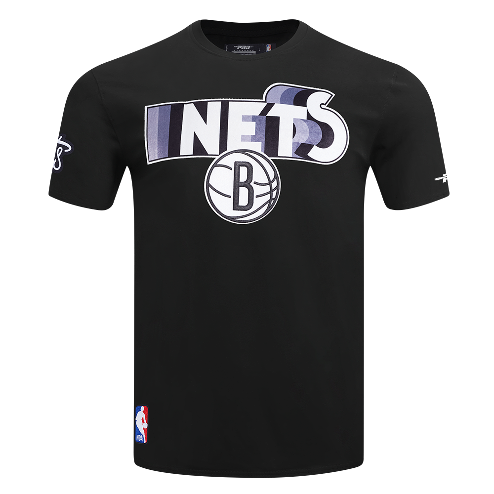NBA BROOKLYN NETS RETRO ELEVATION MEN'S SINGLE JERSEY TEE (BLACK)