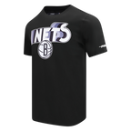 NBA BROOKLYN NETS RETRO ELEVATION MEN'S SINGLE JERSEY TEE (BLACK)