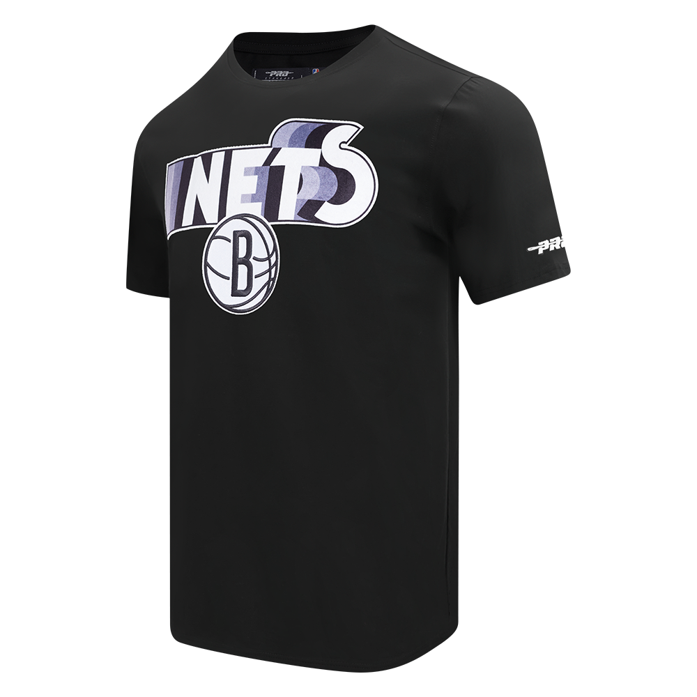 NBA BROOKLYN NETS RETRO ELEVATION MEN'S SINGLE JERSEY TEE (BLACK)
