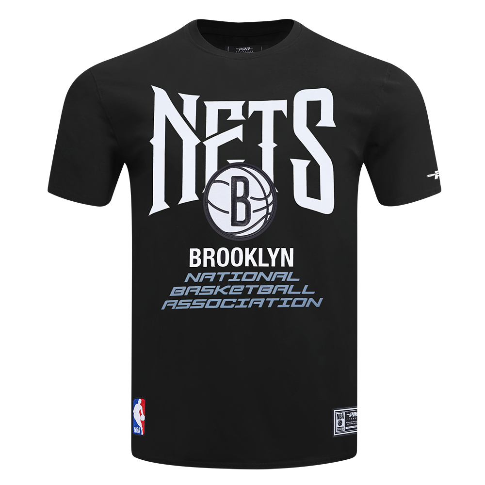 NBA BROOKLYN NETS CITY TOUR 2.0 MEN'S COTTON JERSEY DROP SHOULDER TEE (BLACK)