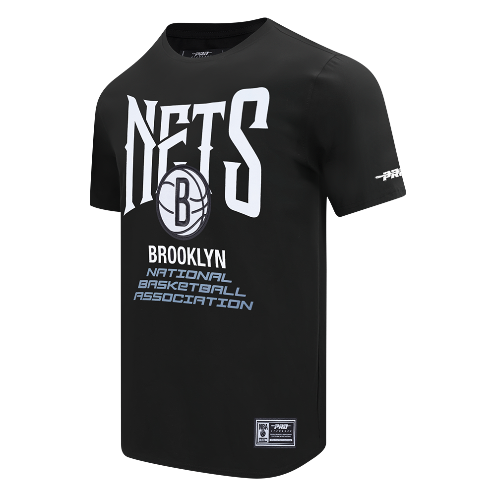 NBA BROOKLYN NETS CITY TOUR 2.0 MEN'S COTTON JERSEY DROP SHOULDER TEE (BLACK)