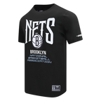 NBA BROOKLYN NETS CITY TOUR 2.0 MEN'S COTTON JERSEY DROP SHOULDER TEE (BLACK)