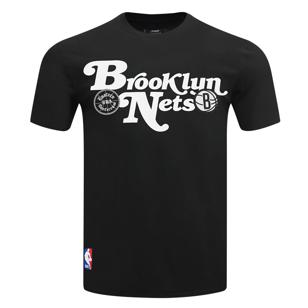 NBA BROOKLYN NETS SOUVENIR MEN'S SINGLE JERSEY TEE (BLACK)