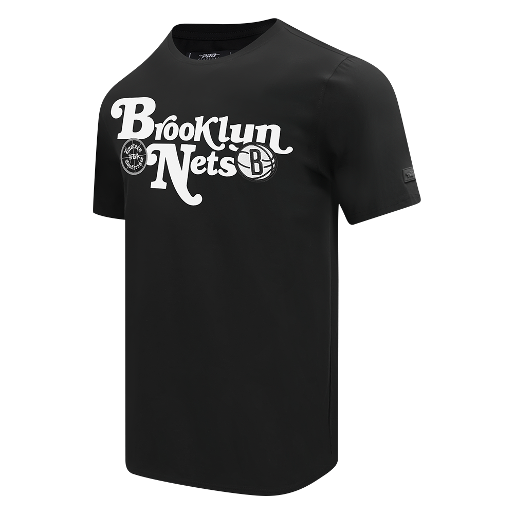 NBA BROOKLYN NETS SOUVENIR MEN'S SINGLE JERSEY TEE (BLACK)