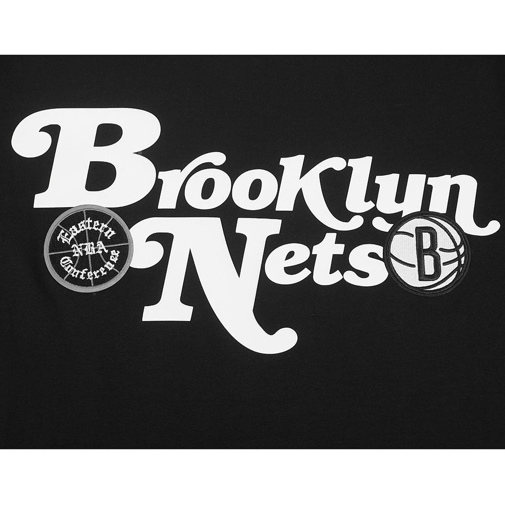 NBA BROOKLYN NETS SOUVENIR MEN'S SINGLE JERSEY TEE (BLACK)