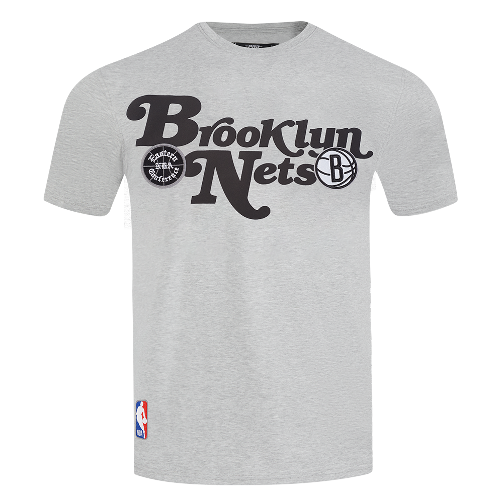 NBA BROOKLYN NETS SOUVENIR T-SHIRT EN JERSEY SIMPLE POUR HOMME (GRIS CHINÉ)