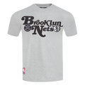 NBA BROOKLYN NETS SOUVENIR T-SHIRT EN JERSEY SIMPLE POUR HOMME (GRIS CHINÉ)