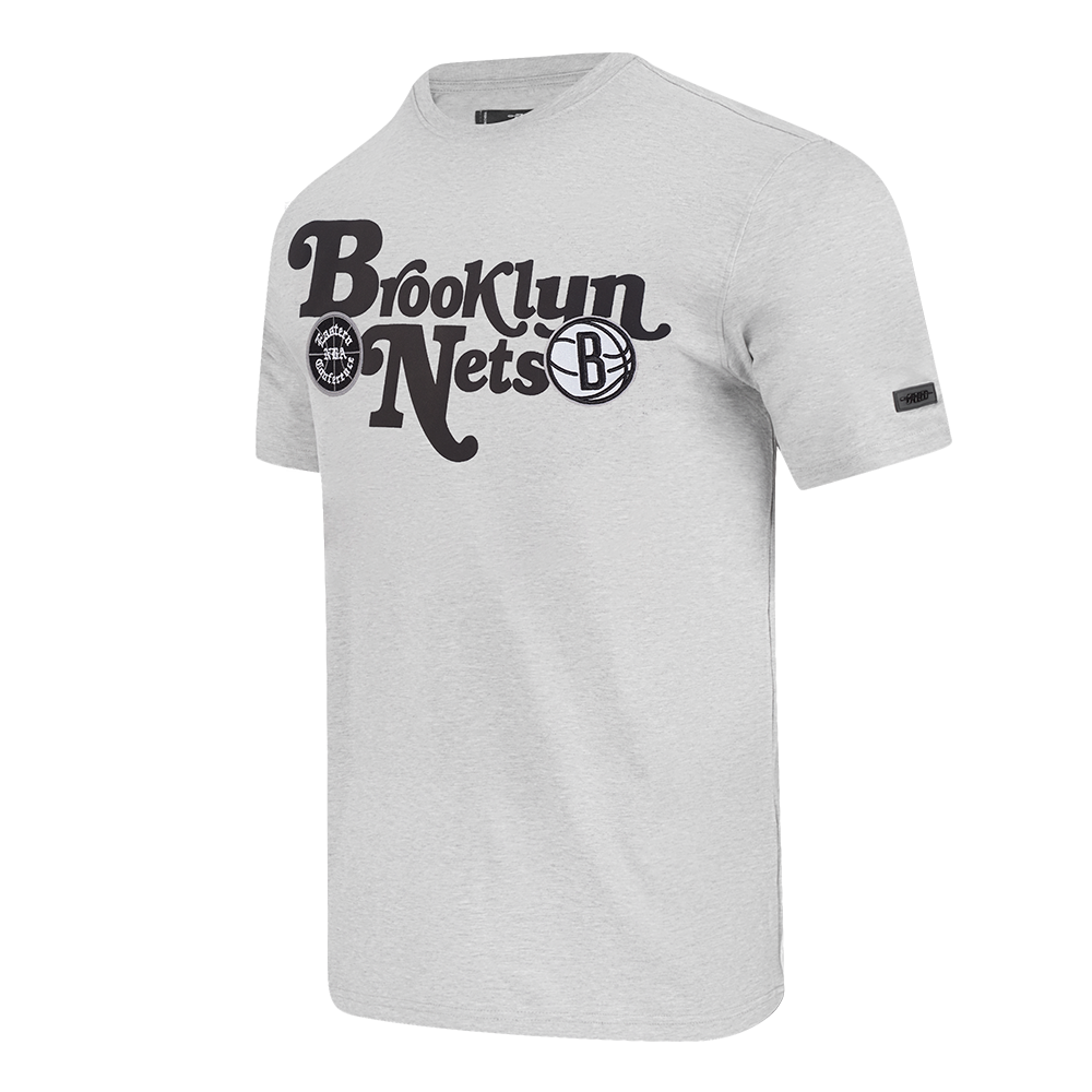 NBA BROOKLYN NETS SOUVENIR T-SHIRT EN JERSEY SIMPLE POUR HOMME (GRIS CHINÉ)