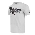 NBA BROOKLYN NETS SOUVENIR T-SHIRT EN JERSEY SIMPLE POUR HOMME (GRIS CHINÉ)