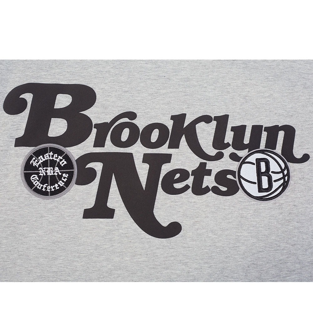 NBA BROOKLYN NETS SOUVENIR T-SHIRT EN JERSEY SIMPLE POUR HOMME (GRIS CHINÉ)
