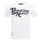 NBA BROOKLYN NETS SOUVENIR MEN'S SINGLE JERSEY TEE (WHITE)