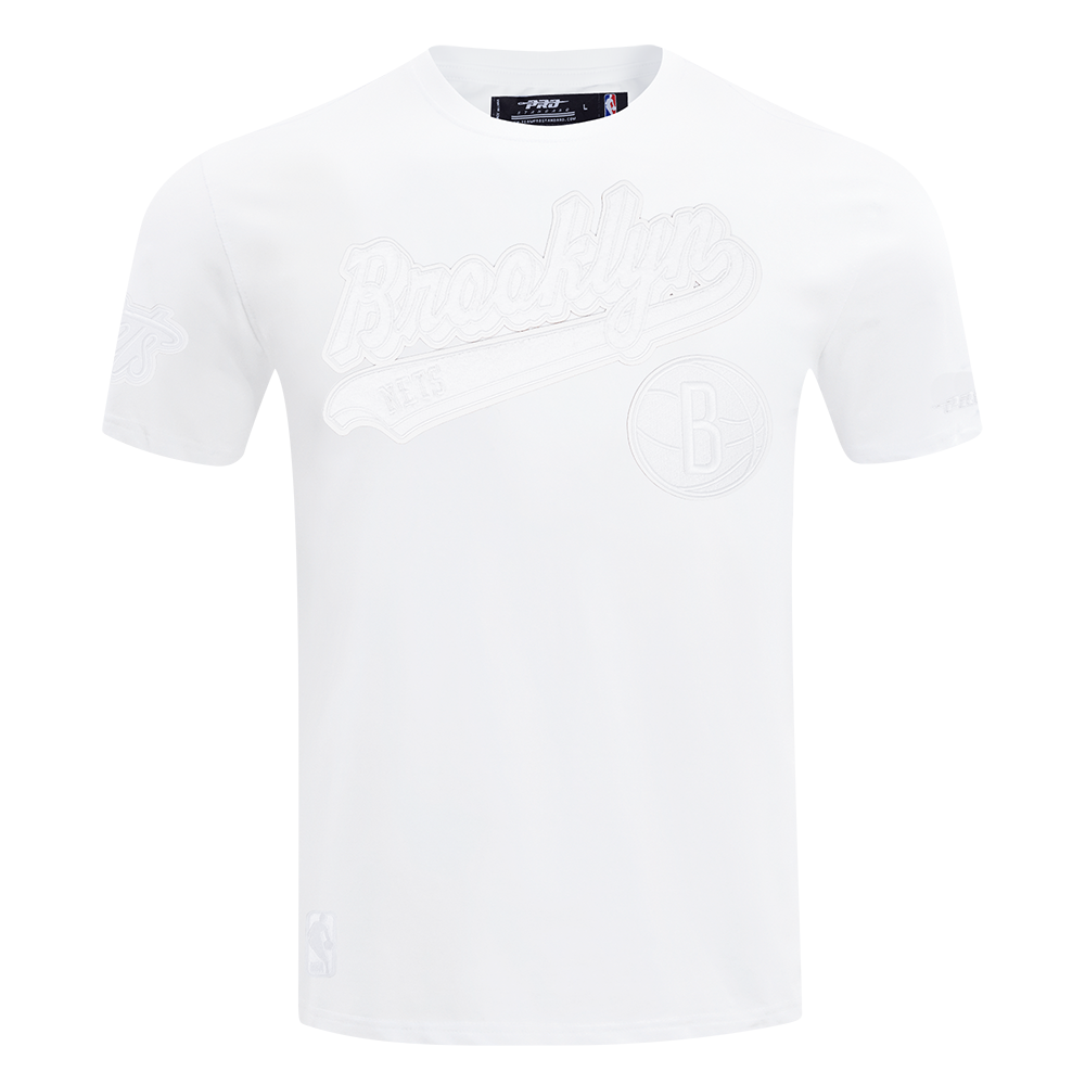 NBA BROOKLYN NETS WHITE OUT T-SHIRT EN JERSEY SIMPLE POUR HOMME (BLANC)