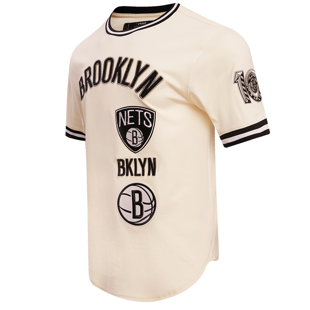 NBA BRROKLYN NETS RETRO CLASSIC MEN'S TEE (EGGSHELL/ BLACK)