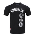 NBA BROOKLYN NETS RETRO CLASSIC MEN'S STRIPED TEE (BLACK/GRAY)