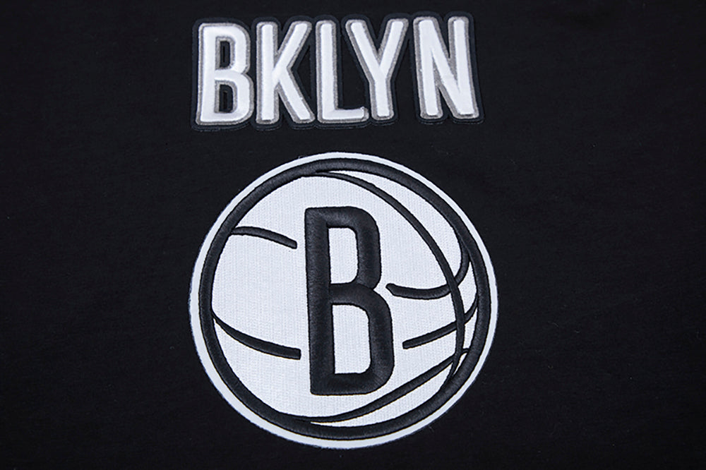 NBA BROOKLYN NETS RETRO CLASSIC MEN'S STRIPED TEE (BLACK/GRAY)
