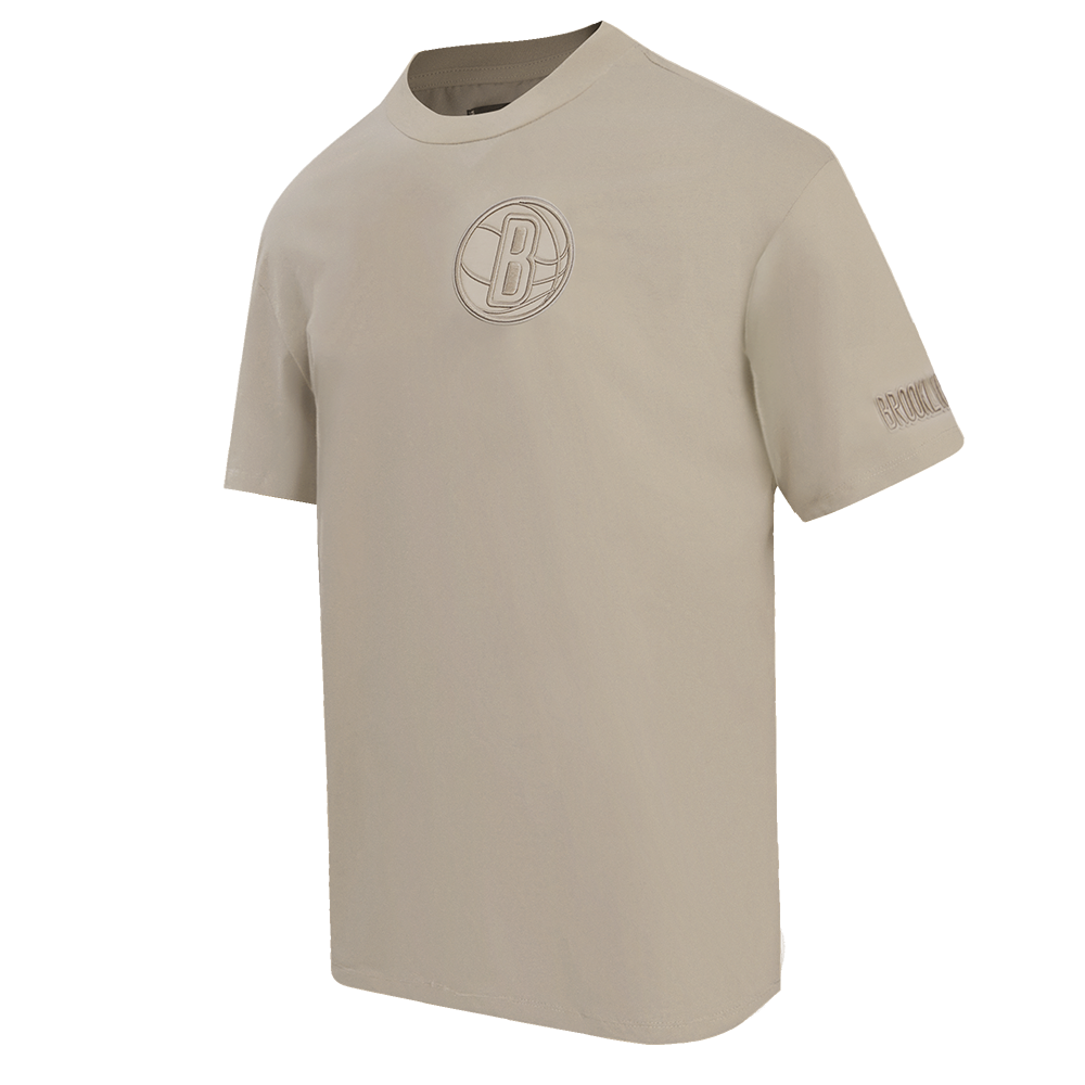 NBA BROOKLYN NETS NEUTRAL DROP SHOULDER MEN'S TEE (TAUPE)