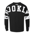 NBA BROOKLYN NETS WINGSPAN T-SHIRT À MANCHES LONGUES ET À ÉPAULES TOMBANTES POUR HOMME (NOIR)