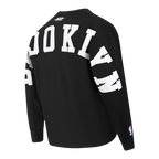 NBA BROOKLYN NETS WINGSPAN T-SHIRT À MANCHES LONGUES ET À ÉPAULES TOMBANTES POUR HOMME (NOIR)