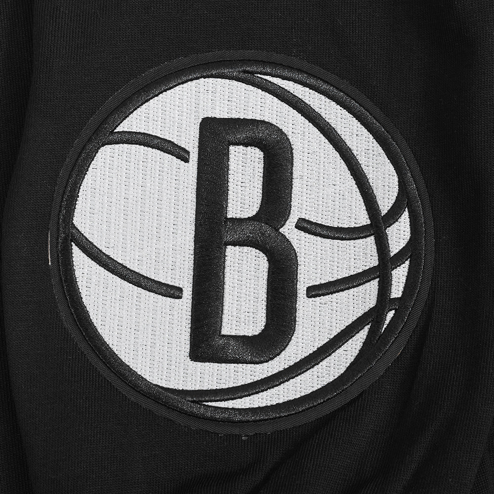 NBA BROOKLYN NETS WINGSPAN T-SHIRT À MANCHES LONGUES ET À ÉPAULES TOMBANTES POUR HOMME (NOIR)