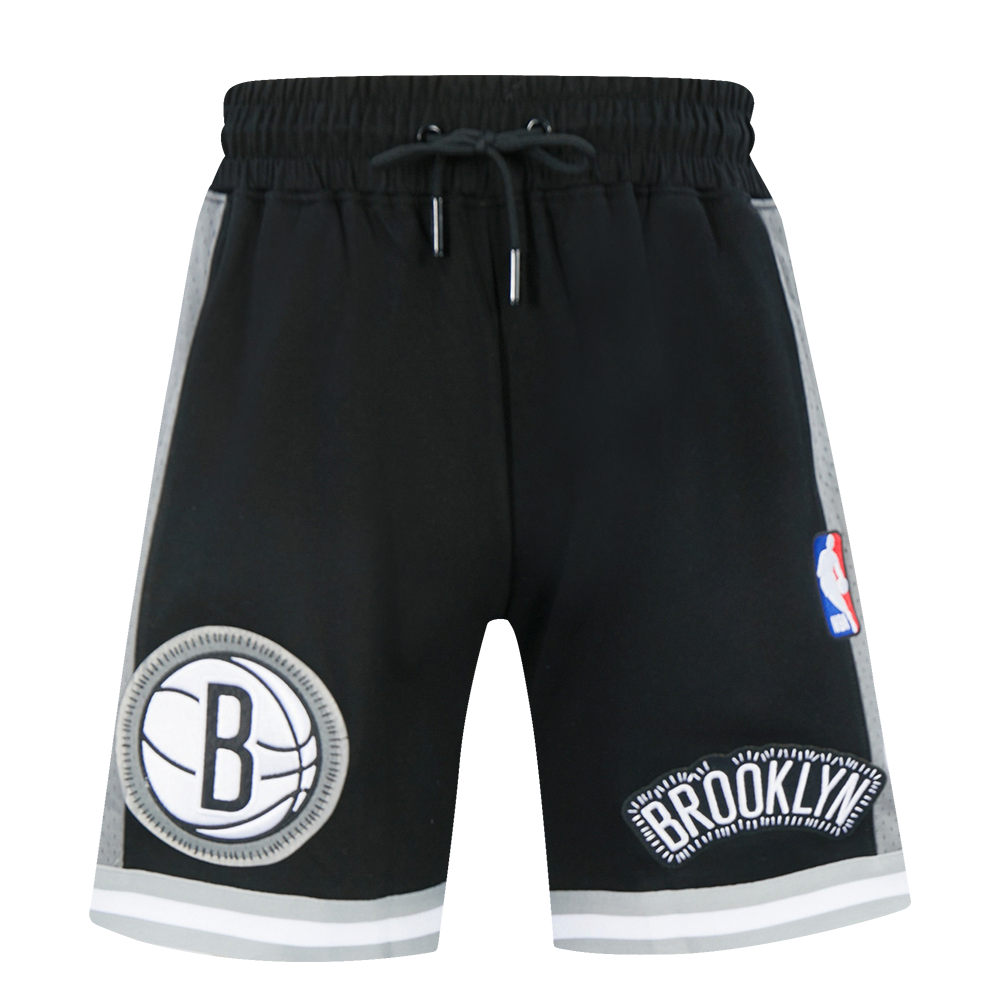 NBA BROOKLYN NETS DIY PICK STITCH MEN'S DOUBLE KNIT 2.0 SHORT (BLACK/GREY/WHITE)