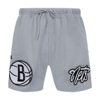 NBA BROOKLYN NETS SOUVENIR MEN'S MESH SHORT (GRAY)