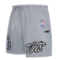 NBA BROOKLYN NETS SOUVENIR MEN'S MESH SHORT (GRAY)