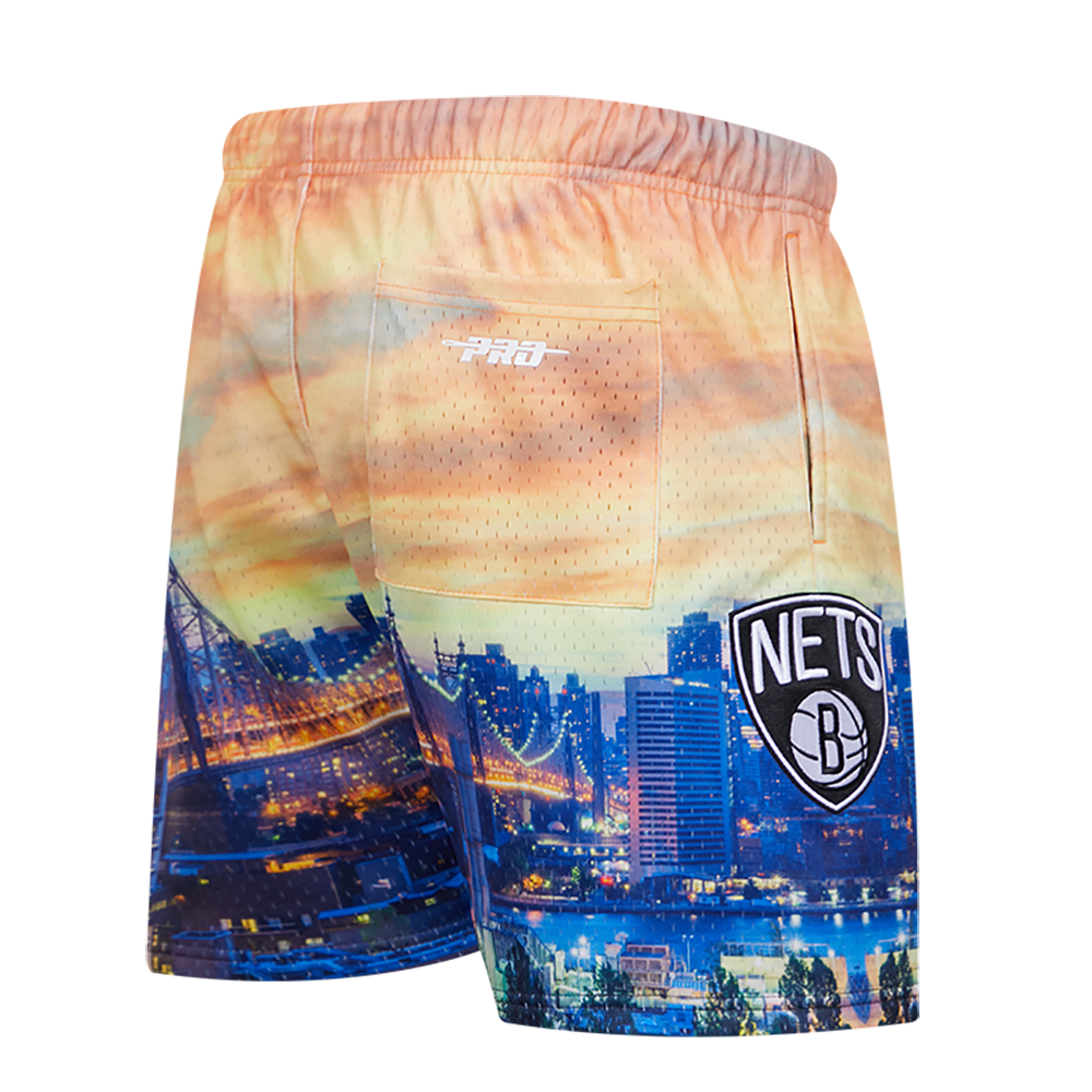 NBA BROOKLYN NETS CITY SCAPE AOP MEN'S MESH SHORT (NY2)