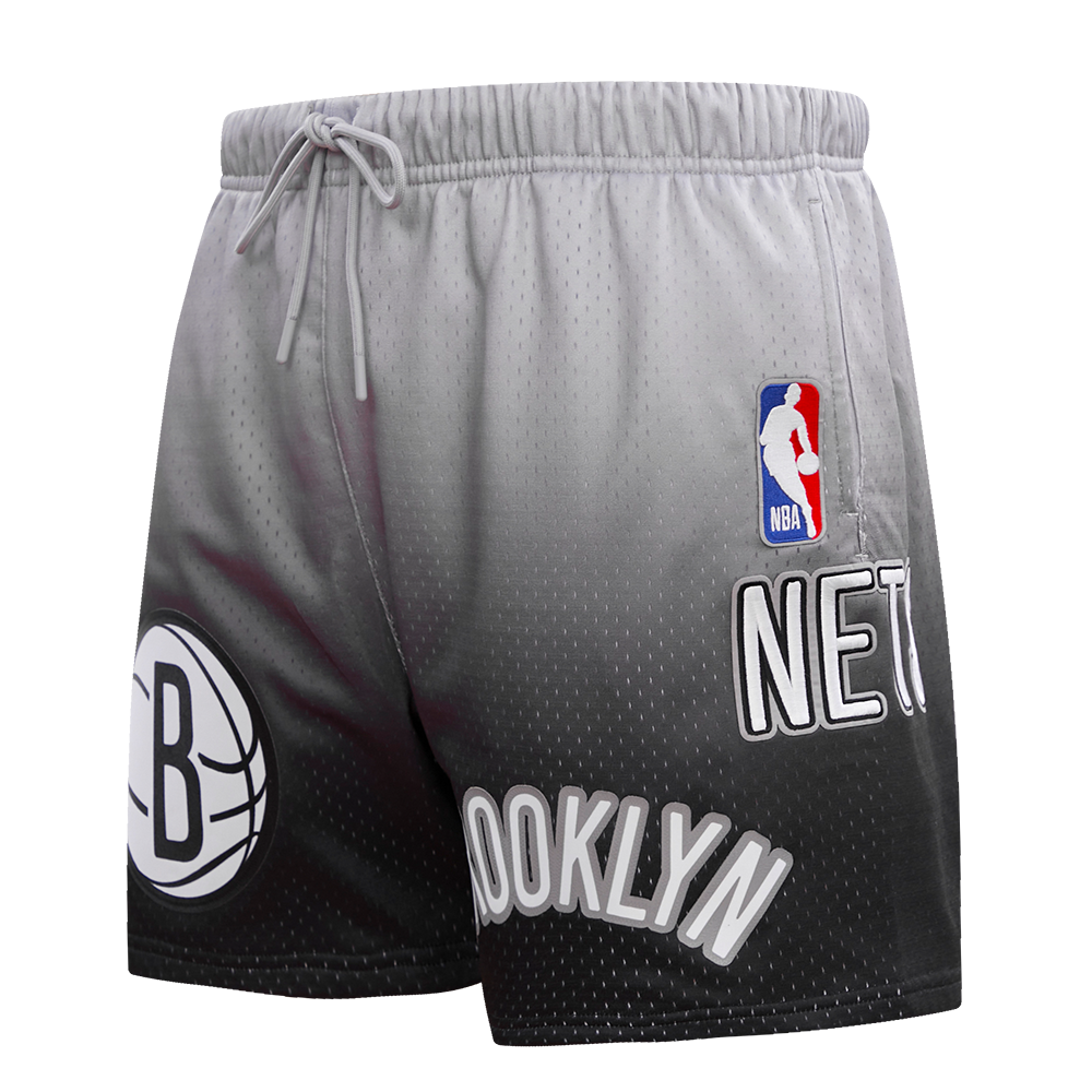 NBA BROOKLYN NETS TEAM MEN'S MESH SHORT (BLACK/GRAY)