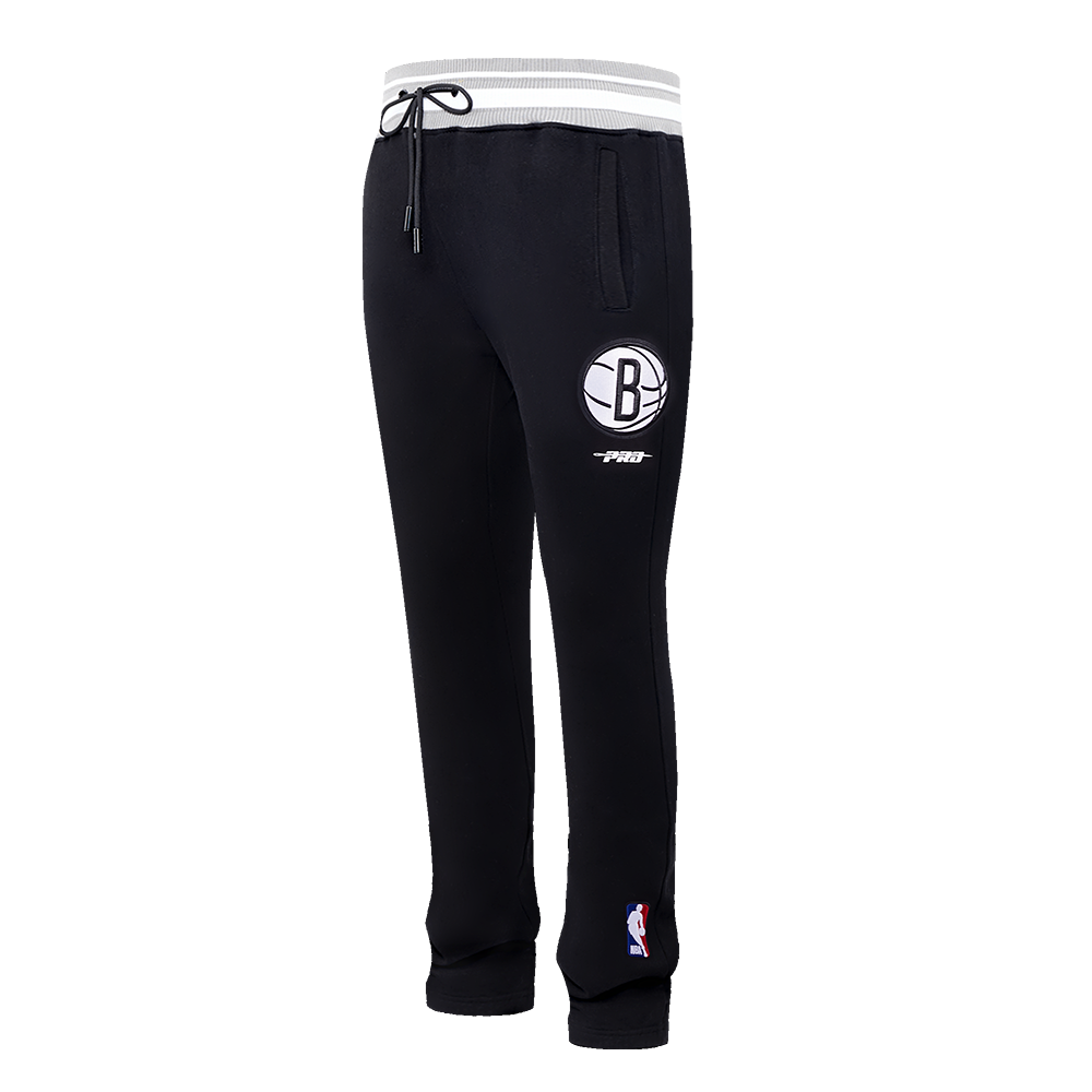 NBA BROOKLYN NETS SCRIPT TAIL PANTALON OUATÉ EN MOLLETON CÔTELÉ POUR HOMME (NOIR/GRIS)