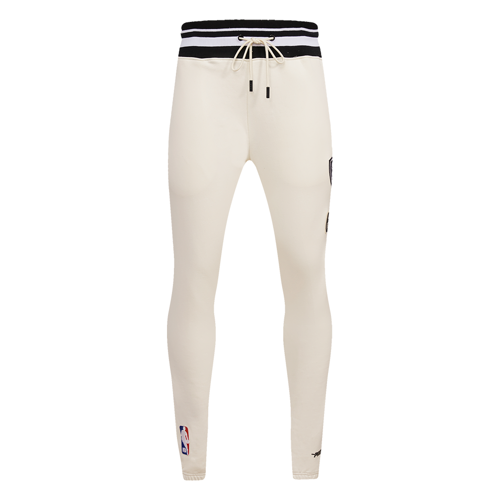 NBA BROOKLYN NETS RETRO CLASSIC MEN'S SWEATPANT (EGGSHELL/ BLACK)