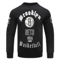 NBA BROOKLYN NETS OLD ENGLISH CHANDAIL À COL ROND POUR HOMME (NOIR)