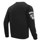NBA BROOKLYN NETS OLD ENGLISH CHANDAIL À COL ROND POUR HOMME (NOIR)