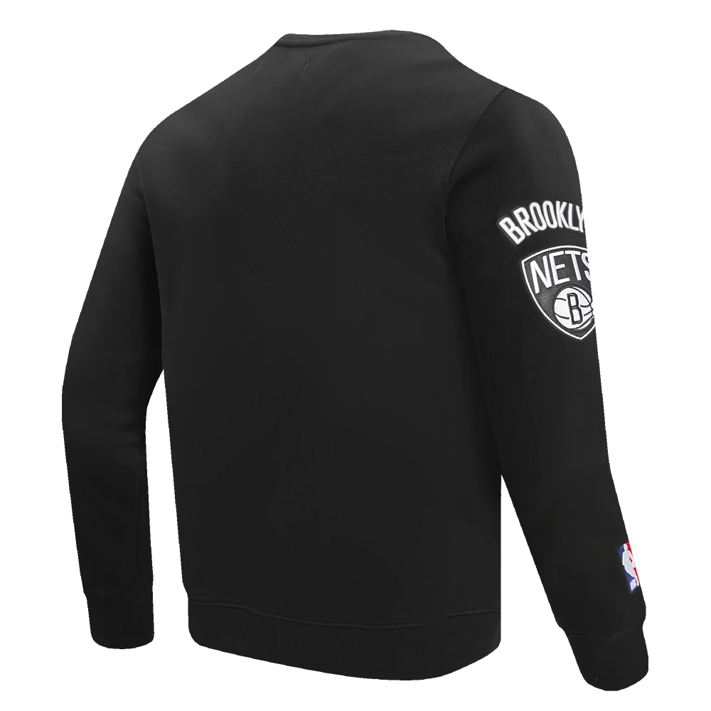 NBA BROOKLYN NETS OLD ENGLISH CHANDAIL À COL ROND POUR HOMME (NOIR)