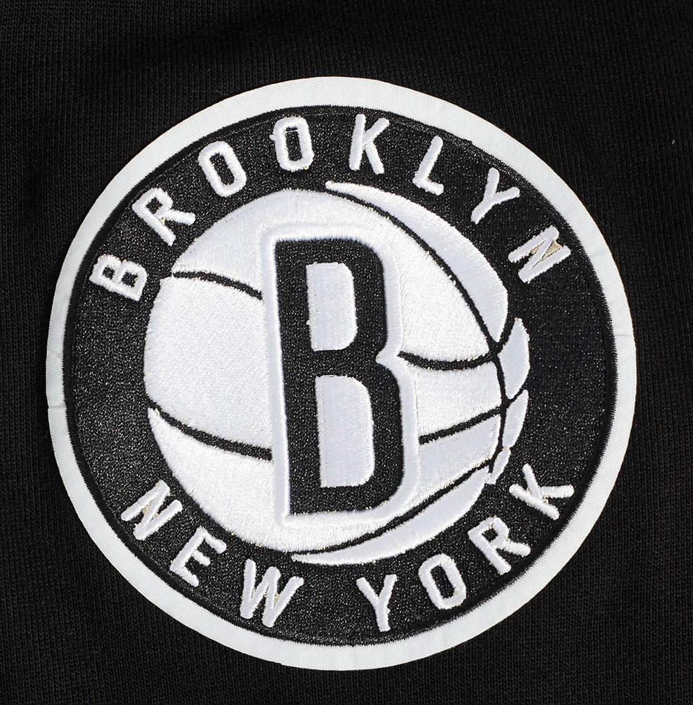 NBA BROOKLYN NETS OLD ENGLISH CHANDAIL À COL ROND POUR HOMME (NOIR)