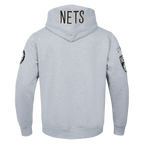 NBA BROOKLYN NETS OLD ENGLISH CHANDAIL À CAPUCHON À LOGO POUR HOMME (GRIS CHINÉ)