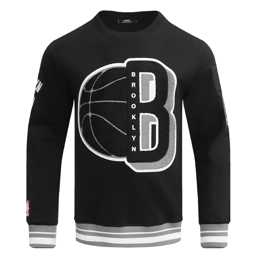 NBA BROOKLYN NETS CHANDAIL À COL ROND MASHUP CÔTELÉ POUR HOMME (NOIR/GRIS)