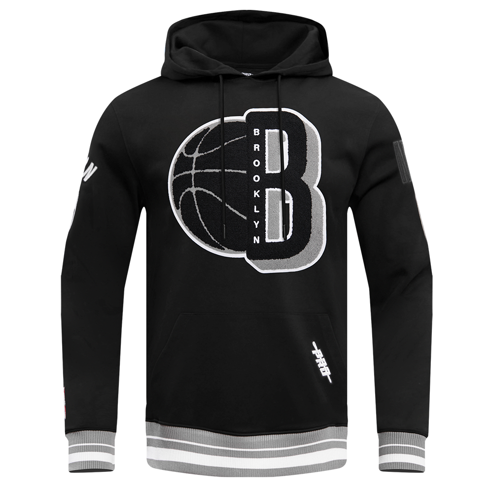 NBA BROOKLYN NETS CHANDAIL À CAPUCHON MASHUP CÔTELÉ POUR HOMME (NOIR/GRIS)