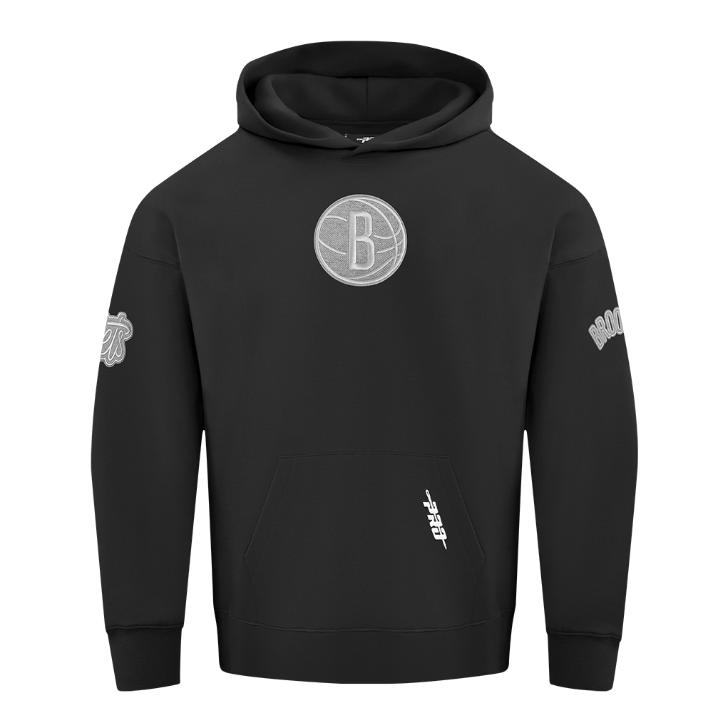 NBA BROOKLYN NETS REVERSE FRENCH TERRY CHANDAIL À CAPUCHON POUR HOMME (NOIR)