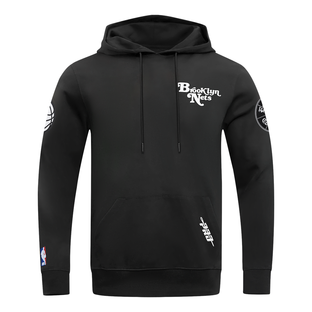 NBA BROOKLYN NETS SOUVENIR CHANDAIL À CAPUCHON EN MOLLETON POUR HOMME (NOIR)
