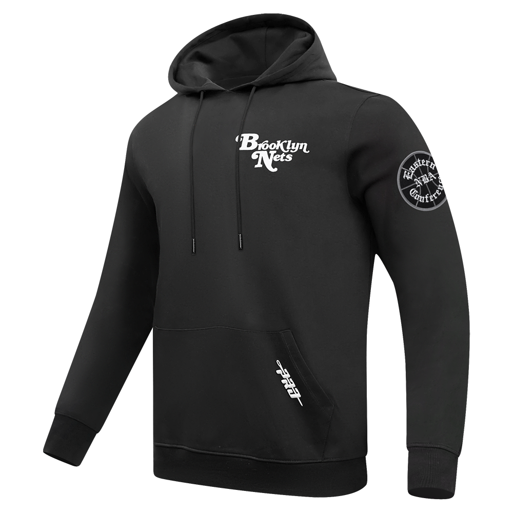 NBA BROOKLYN NETS SOUVENIR CHANDAIL À CAPUCHON EN MOLLETON POUR HOMME (NOIR)