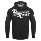 NBA BROOKLYN NETS SOUVENIR CHANDAIL À CAPUCHON EN MOLLETON POUR HOMME (NOIR)