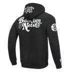 NBA BROOKLYN NETS SOUVENIR CHANDAIL À CAPUCHON EN MOLLETON POUR HOMME (NOIR)