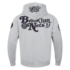 NBA BROOKLYN NETS SOUVENIR MEN'S FLEECE PULLOVER HOODIE (HEATHER GREY)