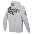 NBA BROOKLYN NETS SOUVENIR MEN'S FLEECE PULLOVER HOODIE (HEATHER GREY)